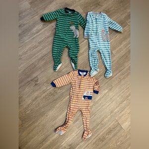 Carter's Green, Blue, and Orange Striped Kids One Piece Set